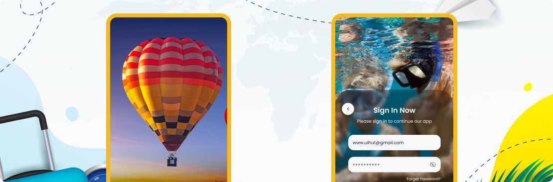 Welcome and Sign In – MyTravela UI