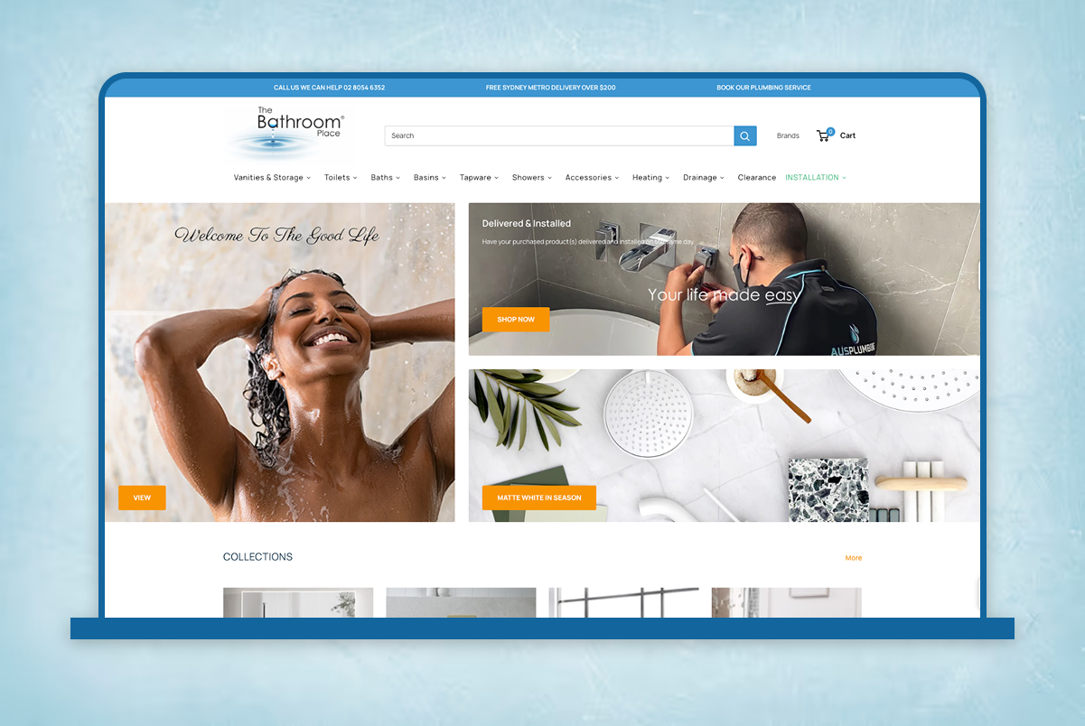 The Bathroom Place - Complete Website Layout